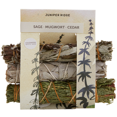 Farmed White Sage, Mugwort + Cedar Natural Incense Bundles