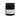Black jar of salt scrub with a white label on a white background