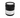 Black jar of salt scrub with a label on a white background